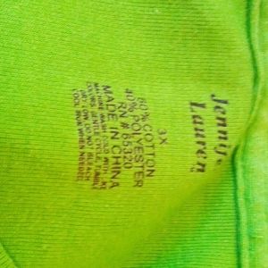 Jennifer Lauren pea green cotton Blouse size 3x. Measurements 20 inby 24in.